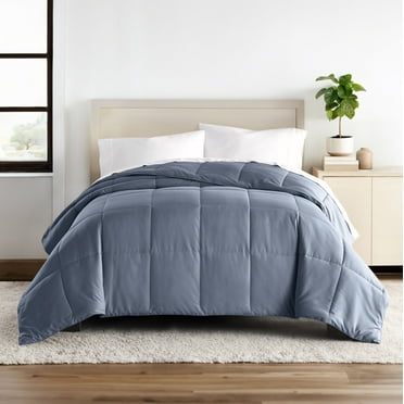 Breathable Cool Comforter All Season Lightweight Down-Alternative Solid Stone for Queen Size Bedding by Comfort Canopy