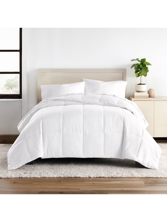 Breathable Cool Comforter All Season Lightweight Down-Alternative Solid White for Twin/Twin XL Size Bedding by Comfort Canopy