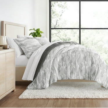 Comfort Canopy - Textured Stripe Ultra Soft Reversible Comforter Bed Set for King & California King Bedding