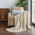 thumbnail image 1 of Comfort Canopy - Soft & Cozy Chunky Hand-Knit Throw Blanket, Ivory, 1 of 10