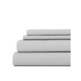 Twin, 4 Piece Solid Bed Sheet Set in Light Gray by Comfort Canopy