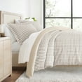 thumbnail image 1 of Duvet Cover Set - Ultra Soft & Breathable - Reversible Beige Gingham Check for Twin/TwinXL Bedding by Comfort Canopy, 1 of 18