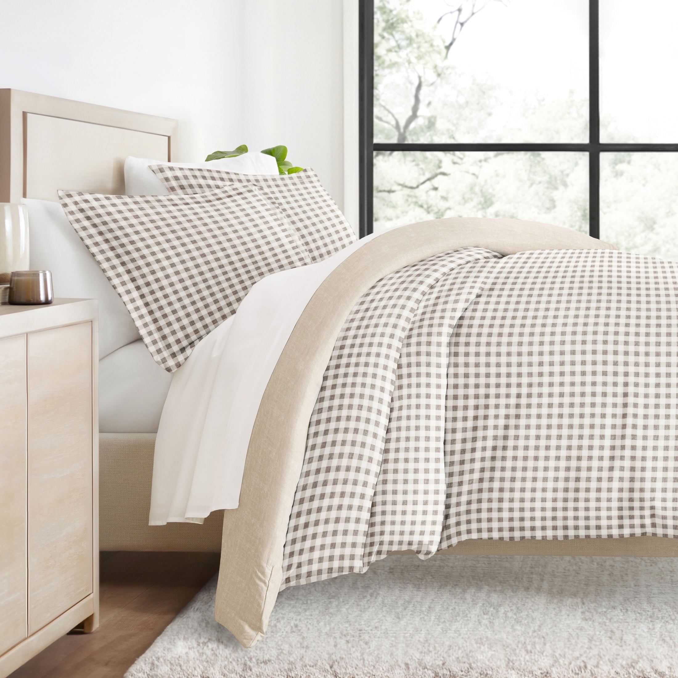 NJSR 600 Thread Count Egyptian Cotton Duvet Cover - King Size (90"x104"), Dark Grey Striped - View #13