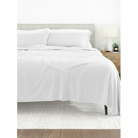 Comfort Canopy - Ultra Soft 4 PC Superior Microfiber Weave Adult Sheet Set - Light Gray Stripe, Polka Dot, and Plaid Prints for King, Queen, Full, & Twin Beds