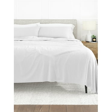 Comfort Canopy - Ultra Soft 4 PC Superior Microfiber Weave Adult Sheet Set - Light Gray Stripe, Polka Dot, and Plaid Prints for King, Queen, Full, & Twin Beds