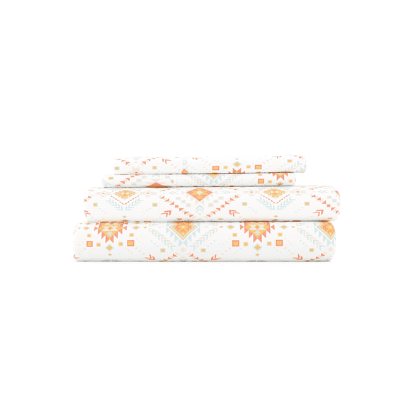 Comfort Canopy - Ultra Soft 4-Piece Bed Sheets Set - Coral Paisley Printed Sheets for California King Bedding