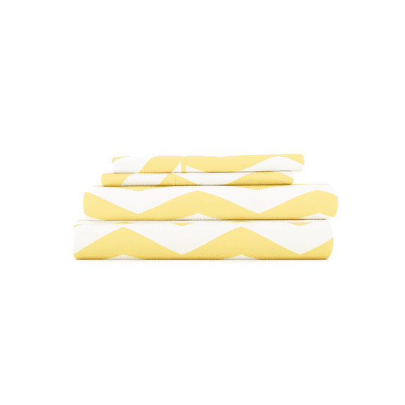 Ultra Soft 4-Piece Bed Sheets Set - Yellow Arrow Printed Sheets for Twin Bedding by Comfort Canopy
