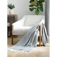 thumbnail image 1 of Comfort Canopy - Ultra Soft Duskblue Herringbone Throw Blanket with Fringed Edges - Made from 100% Acrylic for Ultimate Softness, 1 of 9