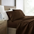thumbnail image 1 of Super Soft Wrinkle Resistant Bed Sheets Set, California King 4-Piece Solid in Chocolate Brown by Comfort Canopy, 1 of 12