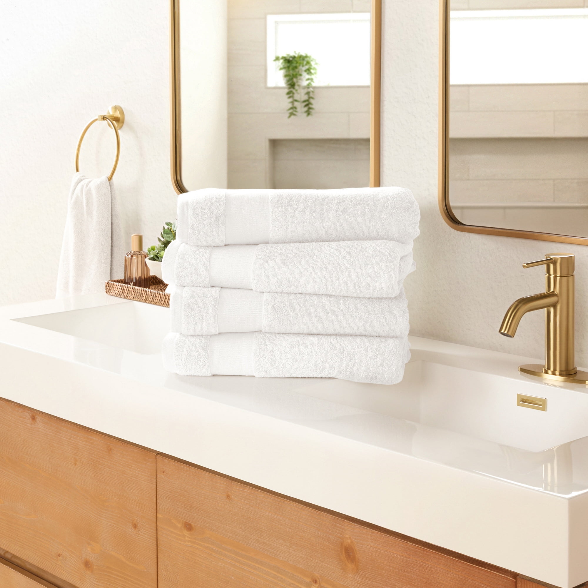 Luxury Hotel 4-Piece Bath Towel Set in White - Soft and Absorbent for Quick Drying by Comfort Canopy