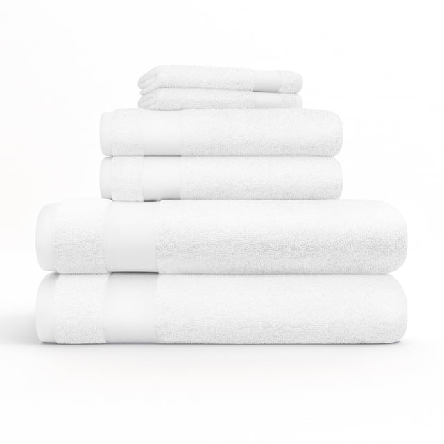 Comfort Canopy - Extra Soft White 6 Pack 100% Cotton Bath Towels Set - Walmart.com