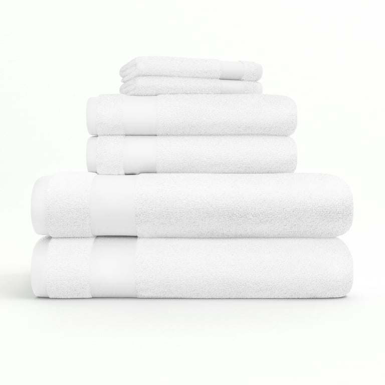 Comfort Canopy - White 4 Pack 100% Cotton Bathroom Essential Towels 