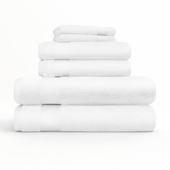 6-Pack Bathroom Essentials Bath Towel Set in White - Soft and Absorbent for Quick Drying by Comfort Canopy