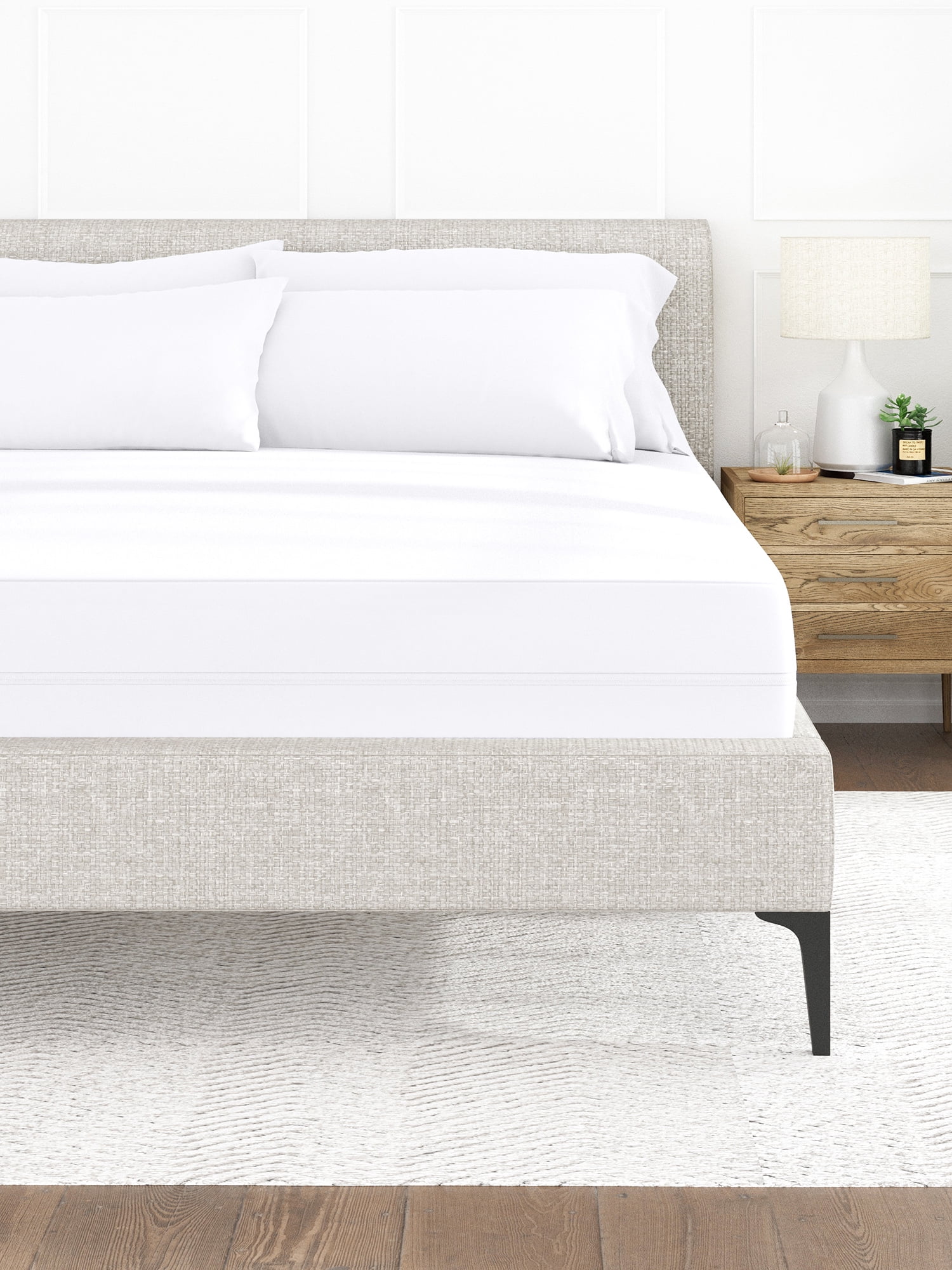 Comfort Canopy White Mattress Protector Fitted, Breathable, Bed Bug