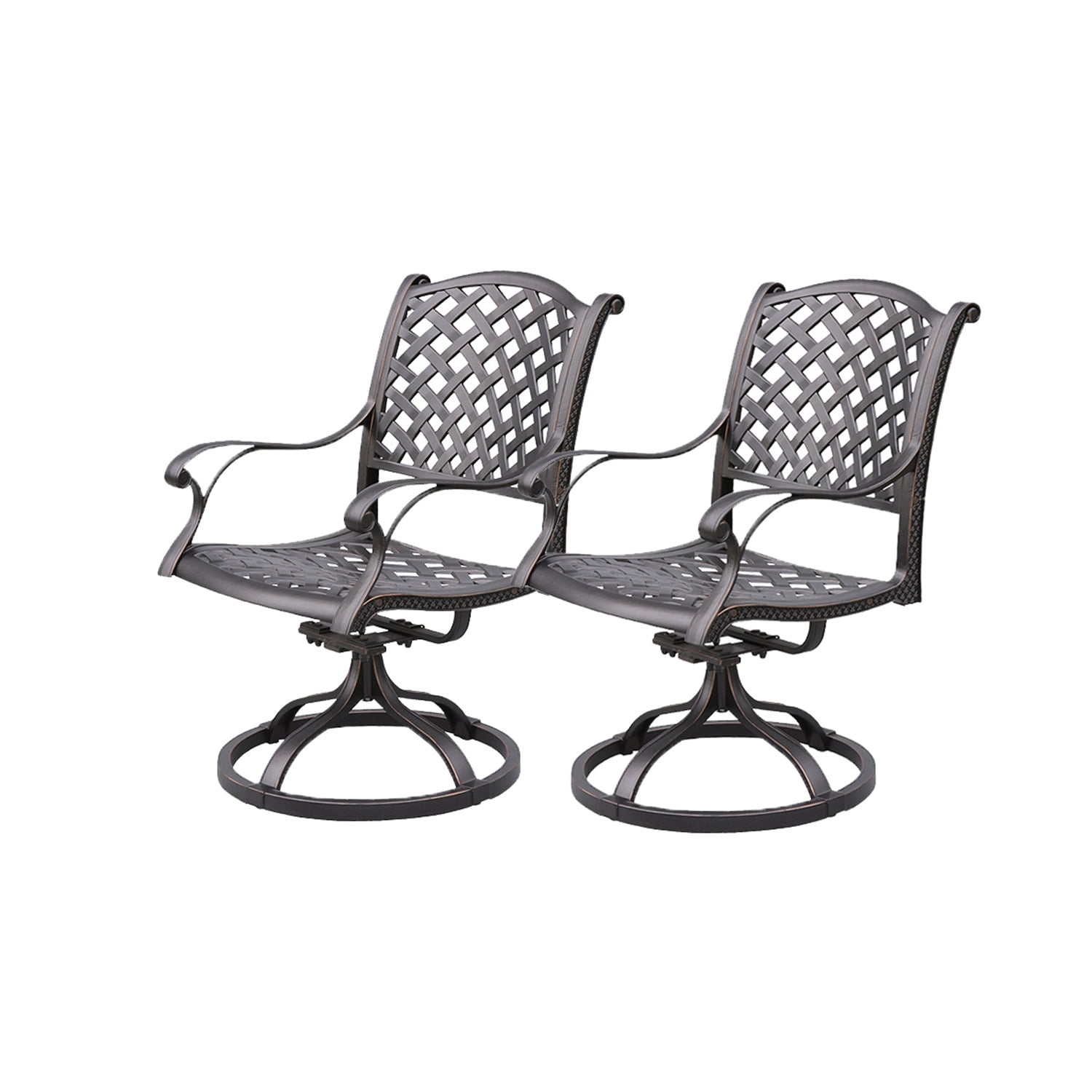 Shield Outdoor Comfort Care Metal Laced Patio Dining Swivel Rocker (Set