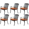thumbnail image 1 of Shield Outdoor Comfort Care Metal Patio Dining Arm Chair in Black (Set of 6), 1 of 7