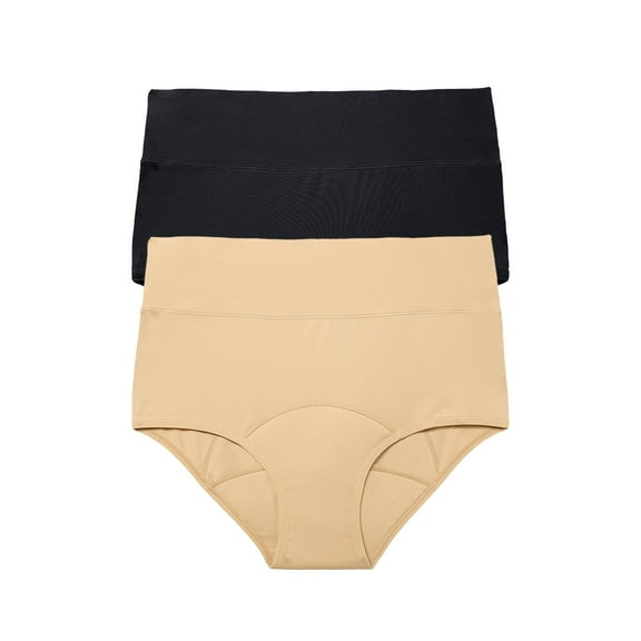 Comfort Choice Plus Size Cotton Spandex Incontinence Brief 2-Pack