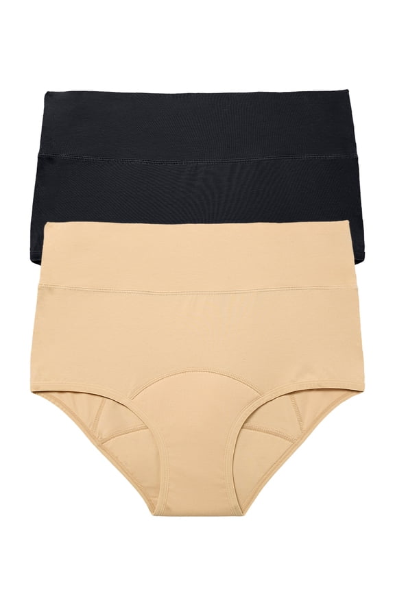 Plus Size Cotton Spandex Incontinence Brief 2-Pack
