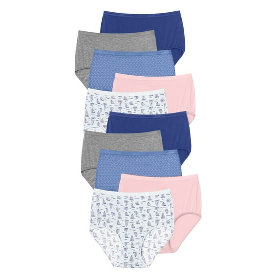 Comfort Choice Plus Size Full Coverage Cotton Brief 10-Pack