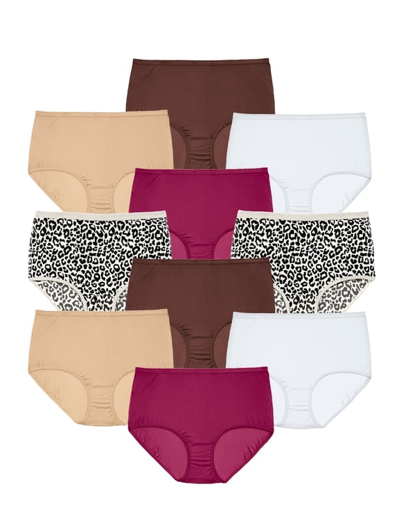 Plus Size Full Coverage Classic Nylon Brief Pack