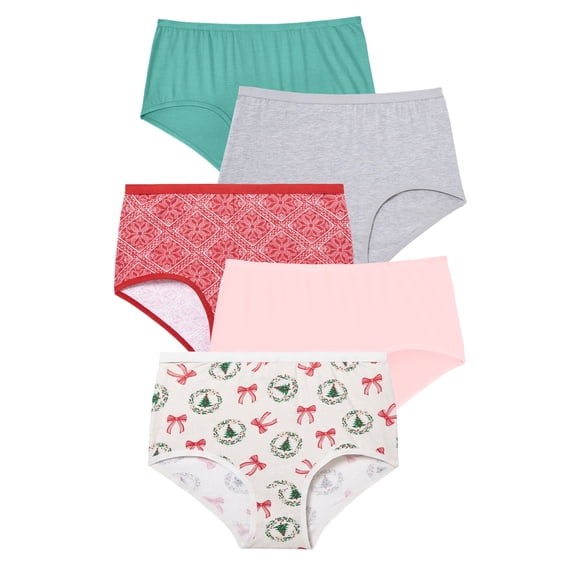 Comfort Choice Plus Size Full Coverage Stretch Cotton Brief 5 Pack