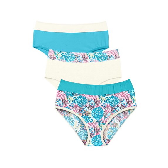 Comfort Choice Plus Size Full Coverage Stretch Cotton Color Block Brief 3-Pack