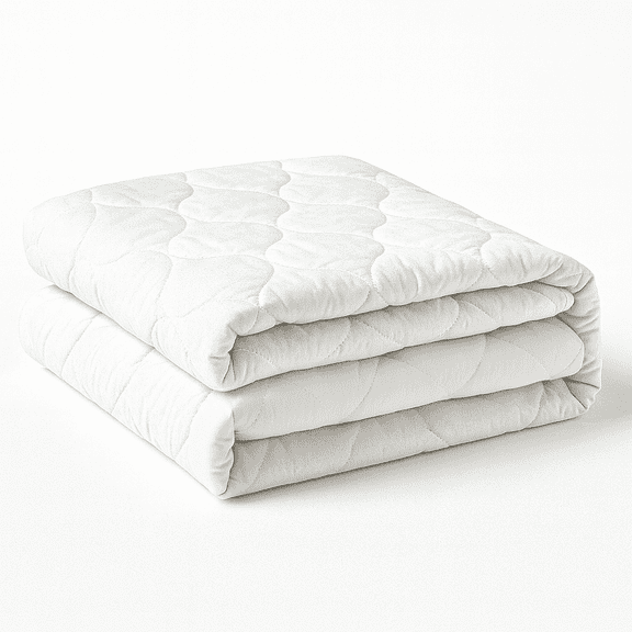 Comfort Choice Value Quilted Mattress Pad with Anchor Bands, Twin Size, 39 x 75 in, Poly/Cotton