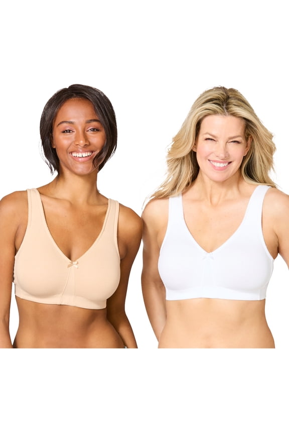 Women's Plus Size  2-Pack Cotton Full Coverage Bra