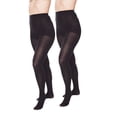 thumbnail image 1 of Comfort Choice Women's Plus Size 2-Pack Opaque Tights, 1 of 6