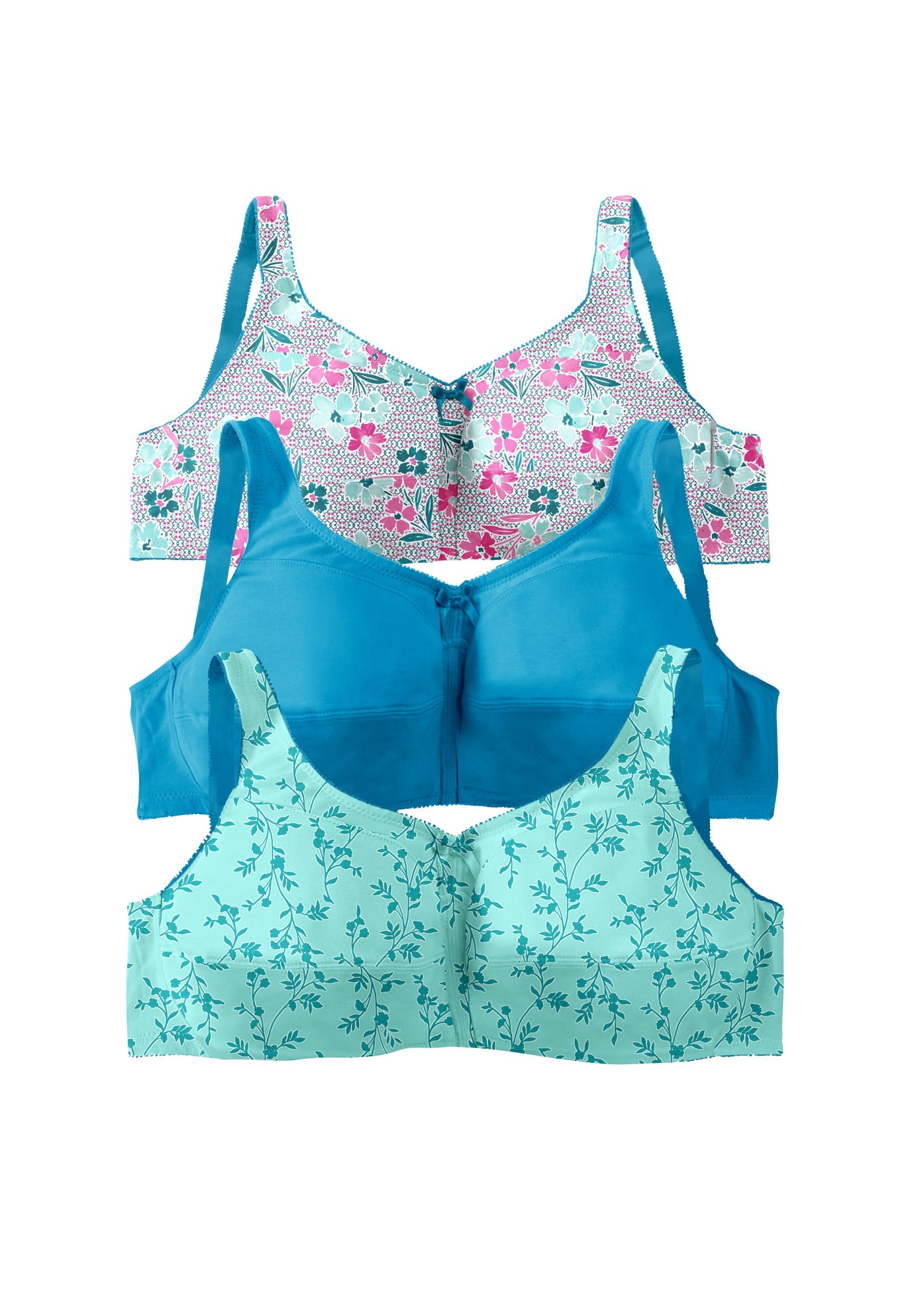 Comfort Choice Women's Plus Size 3Pack Cotton Wireless Bra Bra