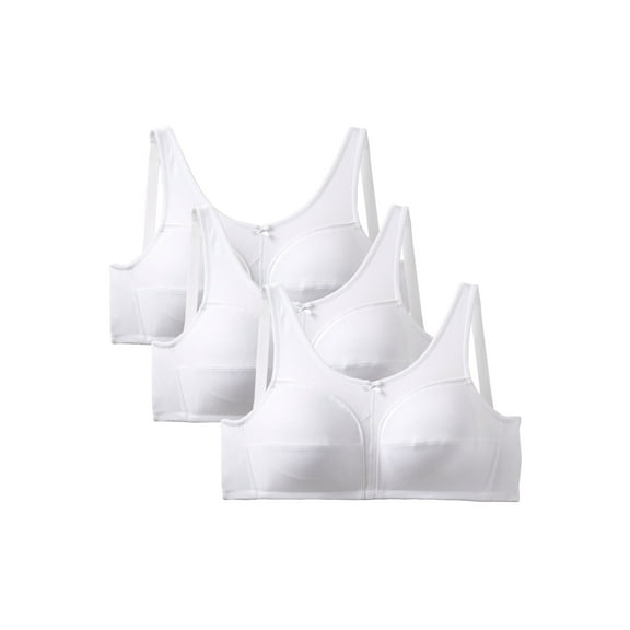 Comfort Choice Women's Plus Size 3-Pack Cotton Wireless Bra