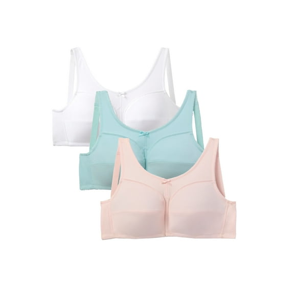 Comfort Choice Women's Plus Size 3-Pack Cotton Wireless Bra