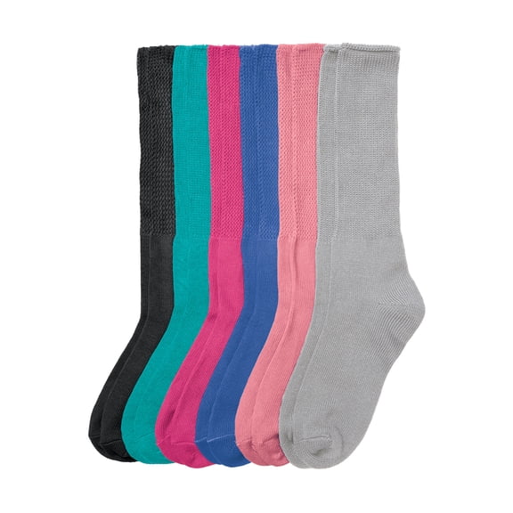 Comfort Choice Women's Plus Size 6-Pack Rib Knit Socks
