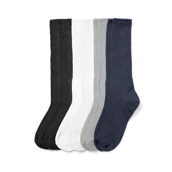 Comfort Choice Women's Plus Size 6-Pack Rib Knit Socks