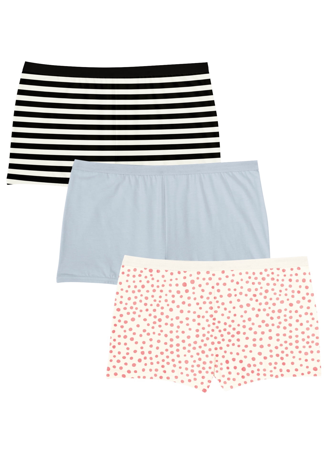 Comfort Choice Women's Plus Size Boyshort 3Pack Underwear