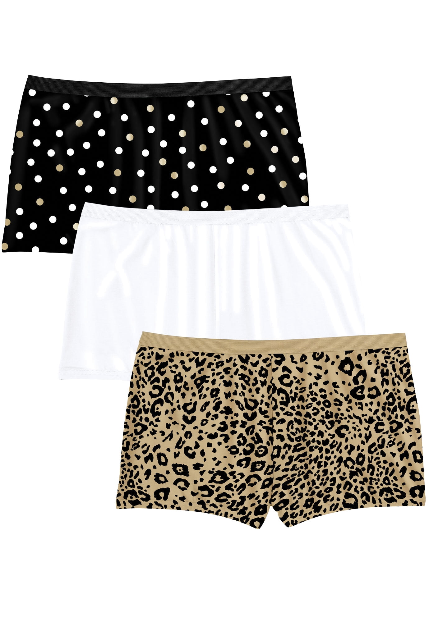 Comfort Choice Women's Plus Size Boyshort 3Pack Underwear