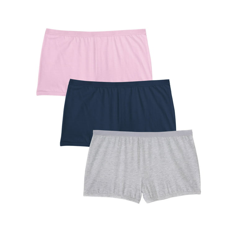 Comfort Choice Women's Plus Size Boyshort 3-Pack Underwear