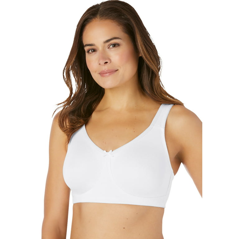 Comfort Choice Women's Plus Size Cotton Wireless Lightly Padded T-Shirt Bra  Bra