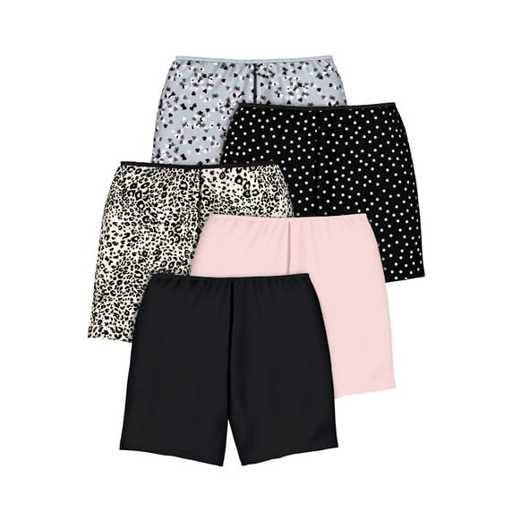 Comfort Choice Women's Plus Size Cotton Boxer 5-Pack