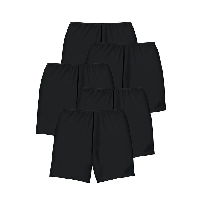 Comfort Choice Women's Plus Size Cotton Boxer 5-Pack Panties 