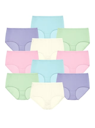 Women's Cotton Stretch Underwear Soft Mid Rise Briefs Underpants 3 Pack 