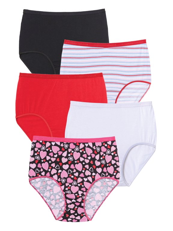 Plus Size 5-Pack Tag-Free Full Coverage Cotton Brief