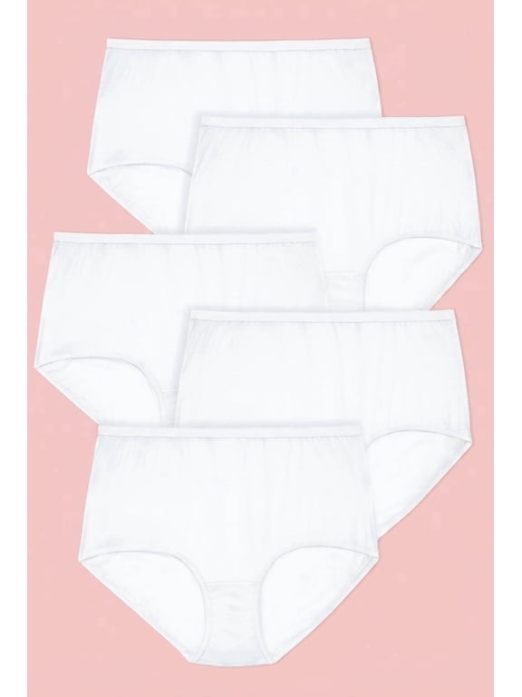 Plus Size 5-Pack Tag-Free Full Coverage Cotton Brief
