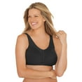 thumbnail image 1 of Comfort Choice Women's Plus Size Cotton Front-Close Wireless Bra Color: Black Size: 48 C, 1 of 2