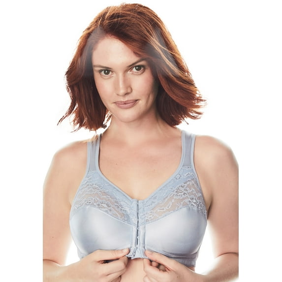 Comfort Choice Women's Plus Size Easy Enhancer Front-Close Wireless Bra