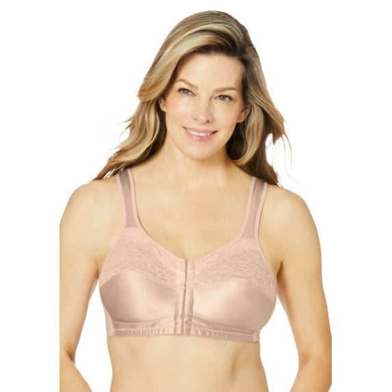 Comfort Choice Women's Plus Size Easy Enhancer Front-Close Wireless Bra