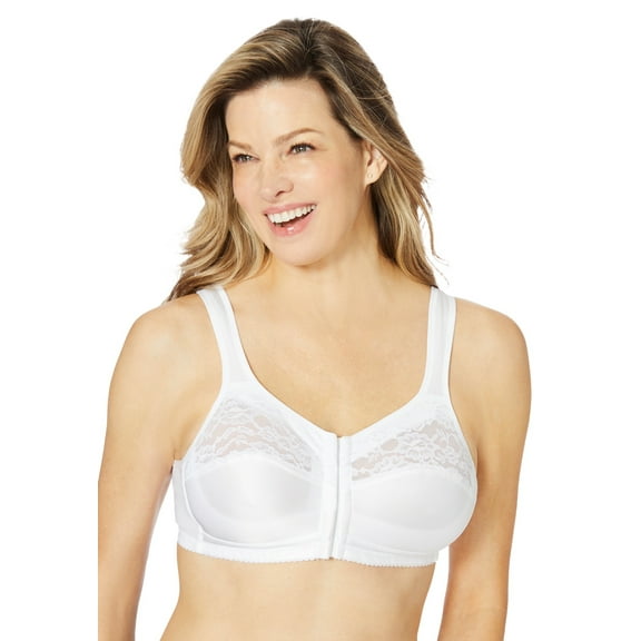 Comfort Choice Women's Plus Size Easy Enhancer Front-Close Wireless Bra