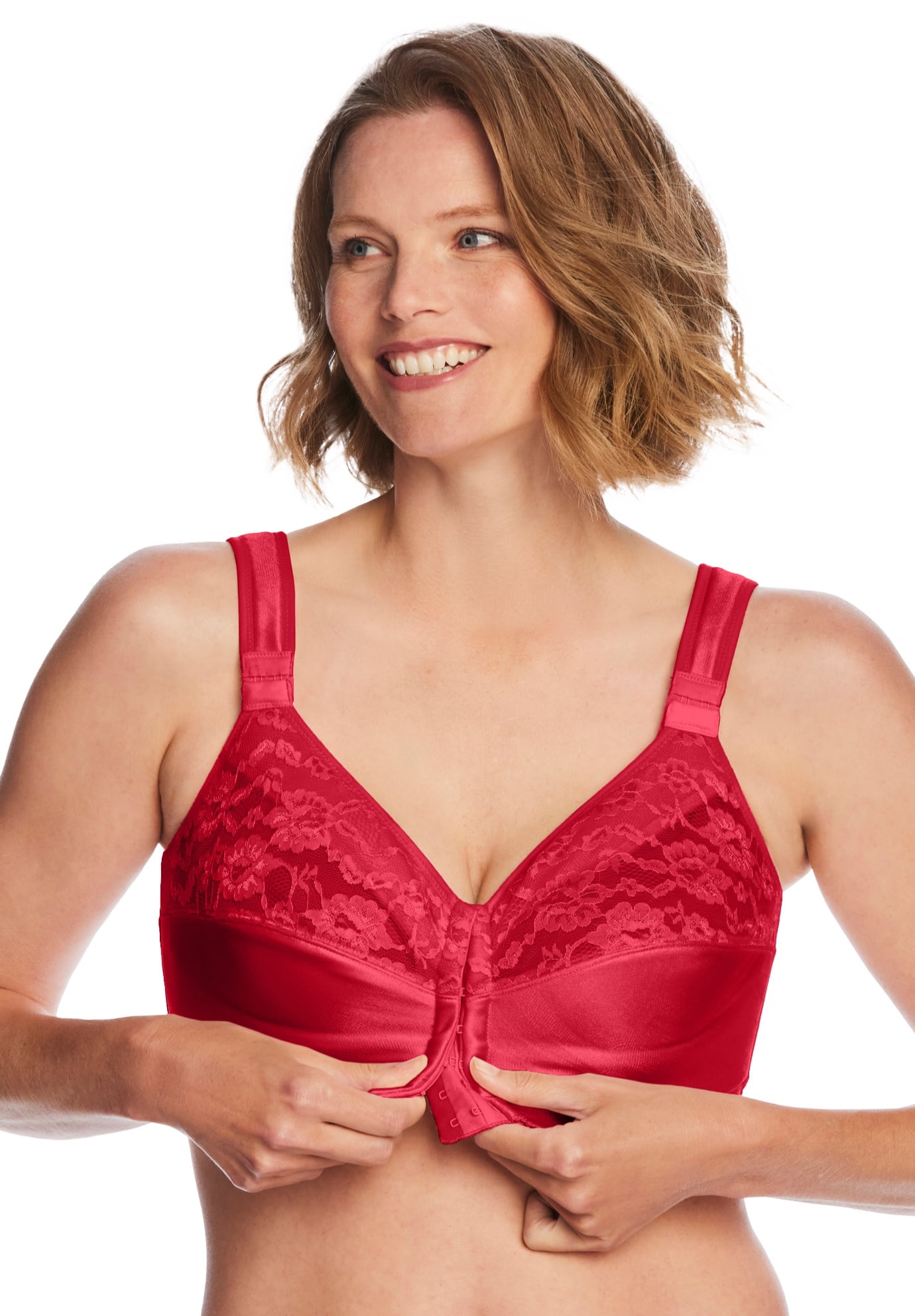 Comfort Choice Women's Plus Size Easy Enhancer Front-Close Wireless Bra