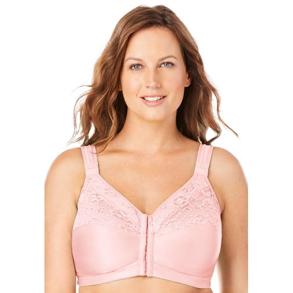 Comfort Choice Women's Plus Size Easy Enhancer Front Close Wireless Posture Bra