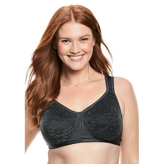 Comfort Choice Women's Plus Size Easy Enhancer Lace Wireless Bra